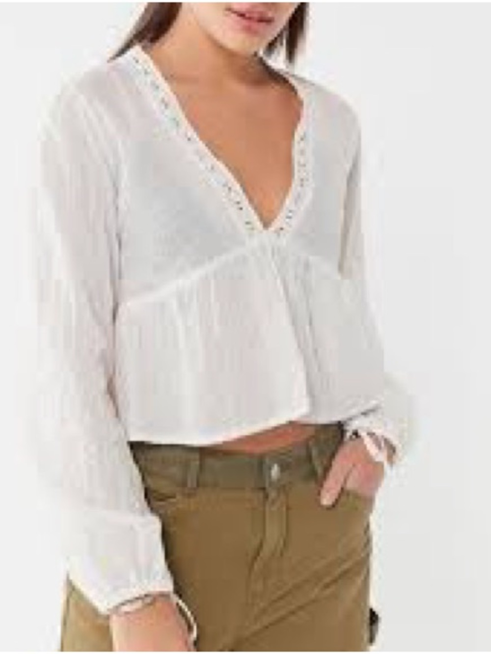 UO Acadia Balloon Sleeve Babydoll Top
